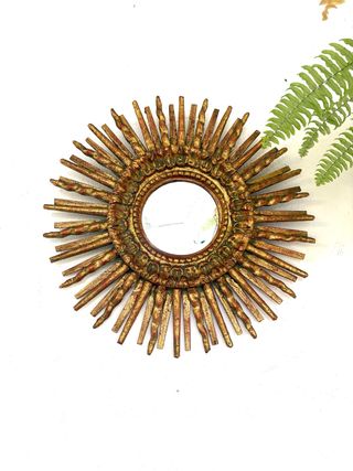 ANTIGUO ESPEJO SOL MADERA