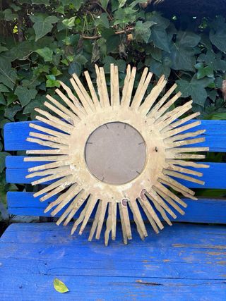 ANTIGUO ESPEJO SOL MADERA