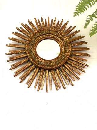 ANTIGUO ESPEJO SOL MADERA