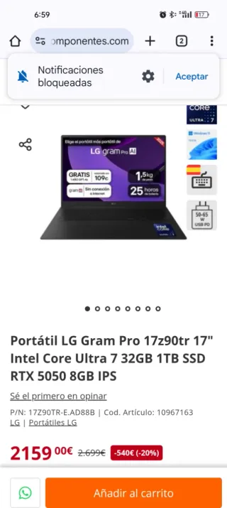 LG Gram Pro 17Z90TR-E.AD88B