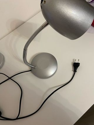 Lampara flexo escritorio o mesa de noche plateada