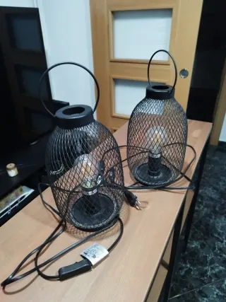 Lámparas de mesa negras estilo industrial