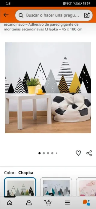 Adhesivo Pared Montañas Escandinavas 45x180cm