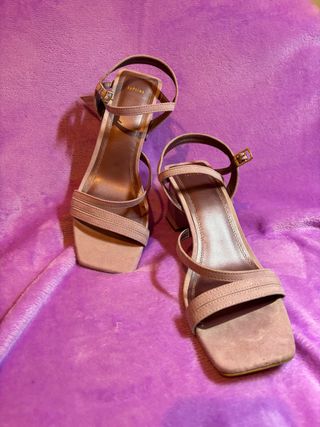Sandalias tacón Lefties moradas