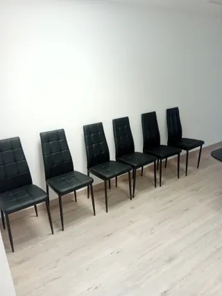 Sillas de comedor negras (6 unidades)