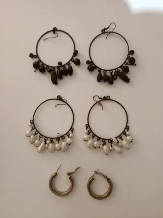 Lote de 6 Pendientes Aro y Colgantes