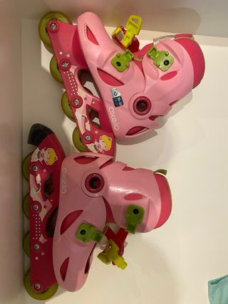 Patines Oxelo niña rosas talla 30-32