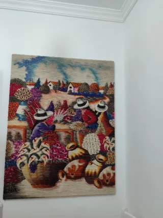 Dos tapices peruanos artesanales ejido 98x93