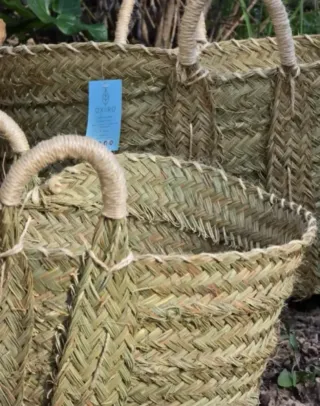 Leñero Esparto Natural Estilo Boho