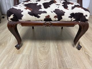 Butaca Vintage Estampado Vaca Madera