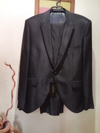 Traje de chaqueta Enzo Romano negro Talla 48