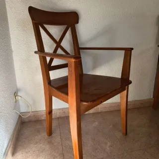 2 Sedie INGOLF Ikea con Braccioli in Legno