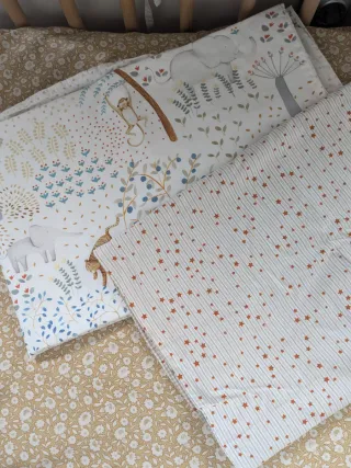 Cuna bebé madera y textil