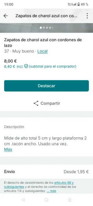 Zapatos charol azul con lazo