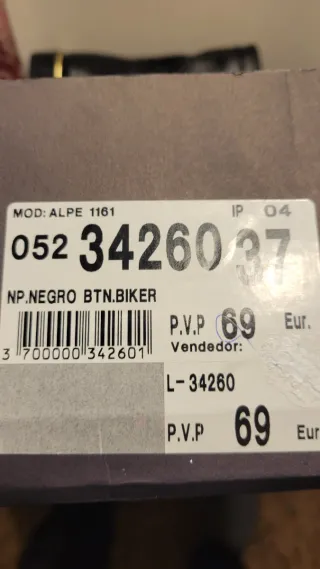 Botín piel ALPE Talla 37 Negro y Dorado