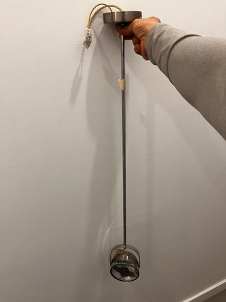 Lámpara colgante foco metal y cristal