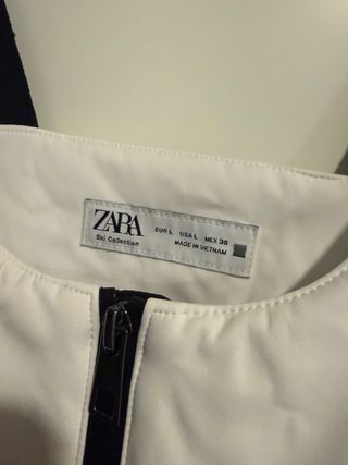 Peto de esquí Zara mujer blanco y negro, talla L