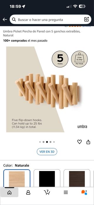 Perchero UMBRA PICKET 5-HOOK