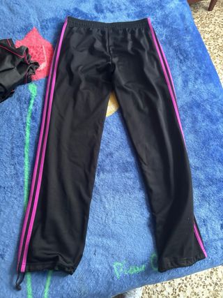 Pantalón Chándal Adidas Mujer Negro Rosa