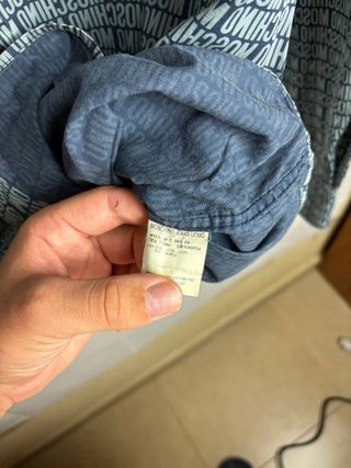 Camisa Moschino Vintage Y2K Azul/Gris