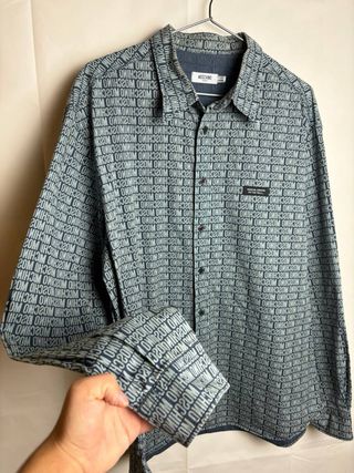Camisa Moschino Vintage Y2K Azul/Gris