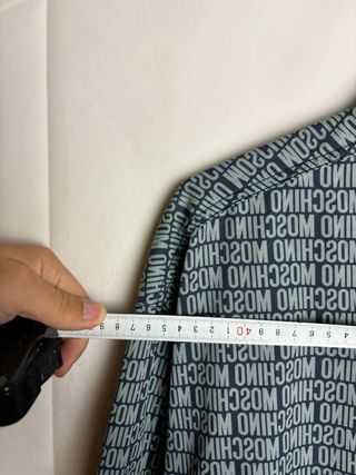 Camisa Moschino Vintage Y2K Azul/Gris