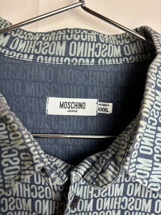 Camisa Moschino Vintage Y2K Azul/Gris