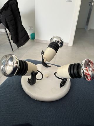Lampada da parete argento e bianco