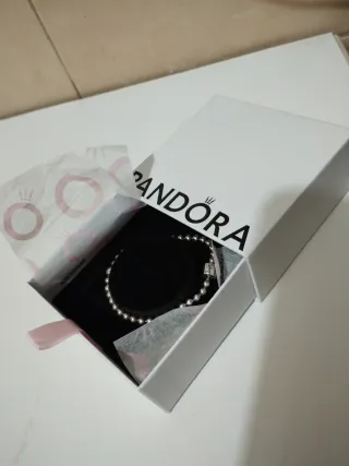 Pulsera Pandora de plata  Bolas y Pavé