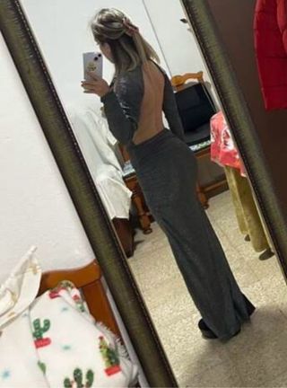Vestido largo brillante espalda descubierta nuevo