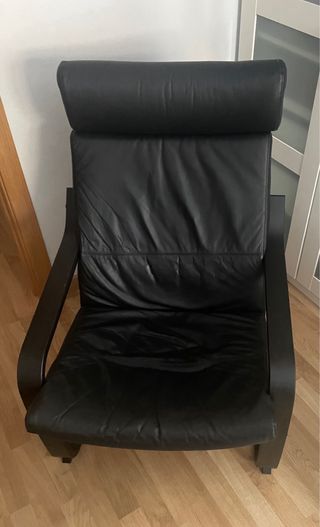 Sillón Poang Ikea Piel Negro