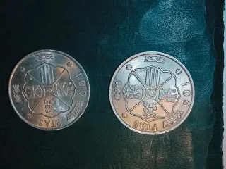 2 Monedas 100 Ptas Franco Plata 1966 *66 y *68