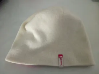 Gorro calentito rosa y blanco reversible