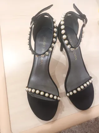 Sandalias Stuart Weitzman Perlas Negras