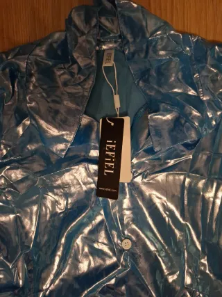 Conjunto Ropa Brillante Plata y Azul