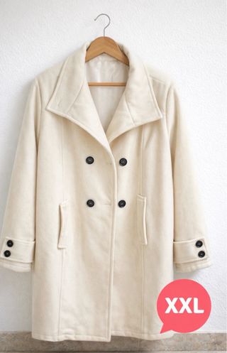 Abrigo largo beige clásico talla 52