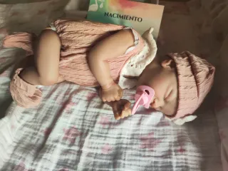 Muñeca Reborn Bebé iría con la ropa vestida derosa