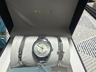 Conjunto SKYLINE Reloj y Pulseras Plata