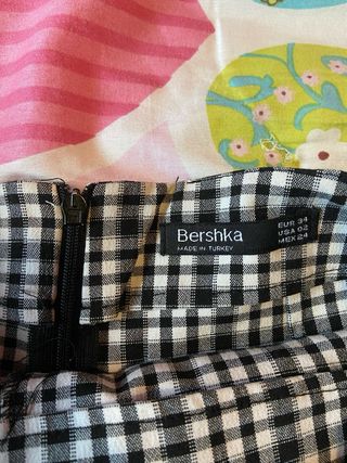 Falda pantalón cuadros blanco y negro