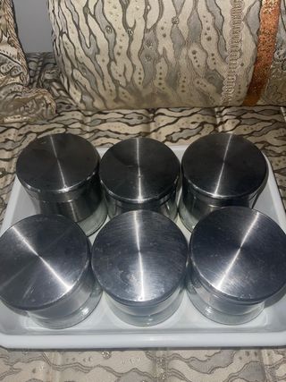 Set 6 Botes Organizadores Cristal y Metal