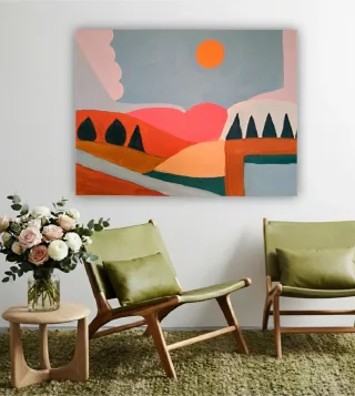 Cuadro pintura grande pintado a mano cuadro