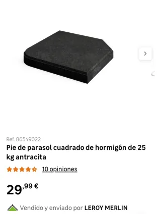 Parasol sombrilla hexagonal + pies de hormigón