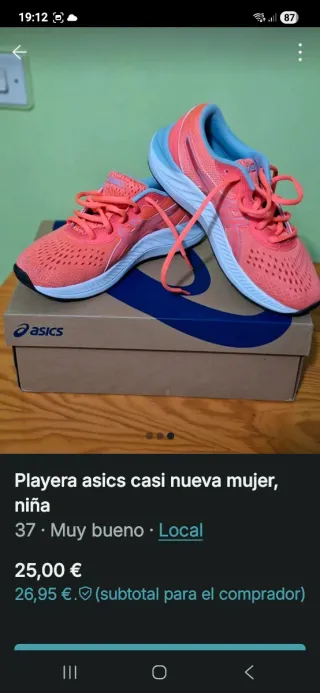 Zapatillas Asics Niña Talla 37