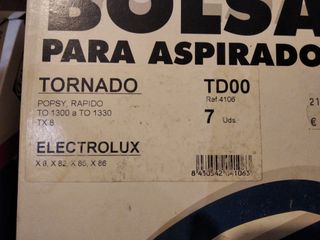 Bolsas aspiradora Tornado y electrolux y otras