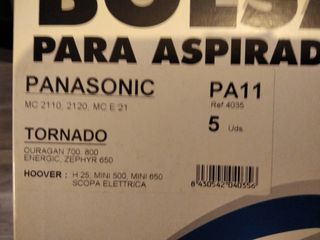 Bolsas aspiradora Tornado y electrolux y otras