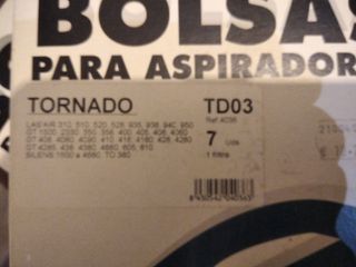 Bolsas aspiradora Tornado y electrolux y otras