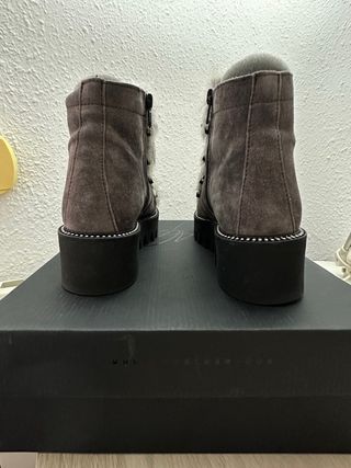 Botines Alpe Piel y Pelo Gris