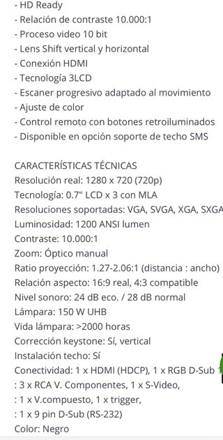 Proyector Hitachi PJ TX300 Negro/Gris