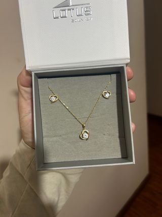 Colgante y pendientes Lotus Silver corazón