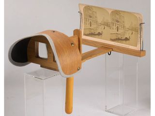 visor estereoscópico tipo Holmes _ estereoscopio